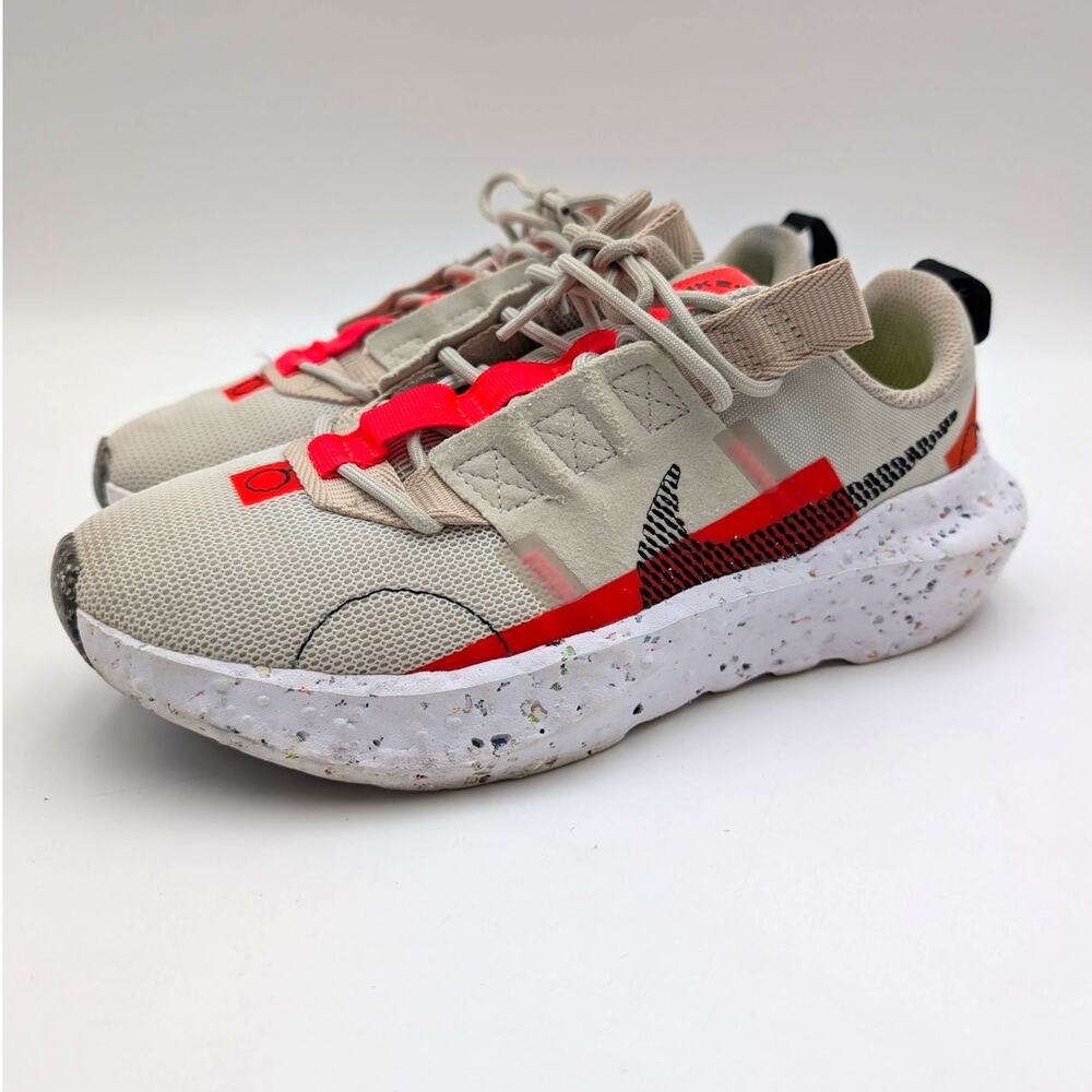Nike Crater Impact Running Shoes Womens Light Bone/Bright Crimson Sz US7.5